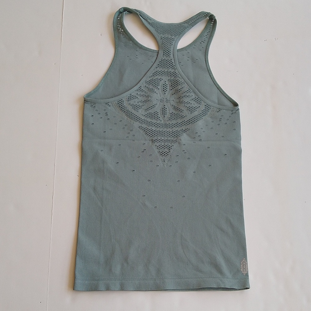 NEW Free People Movement blue green laser cut seamless tank top XS/S